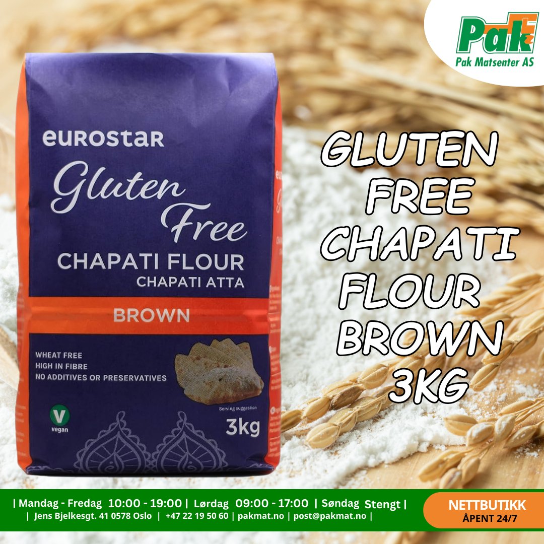 Euro Star Gluten Free Chapati Flour Brown 3kg - Pakmat