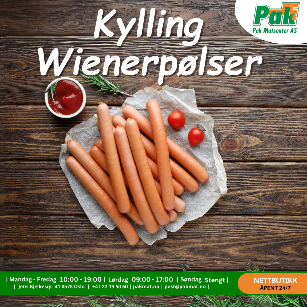 Kylling Wienerpølser 510g - Pakmat