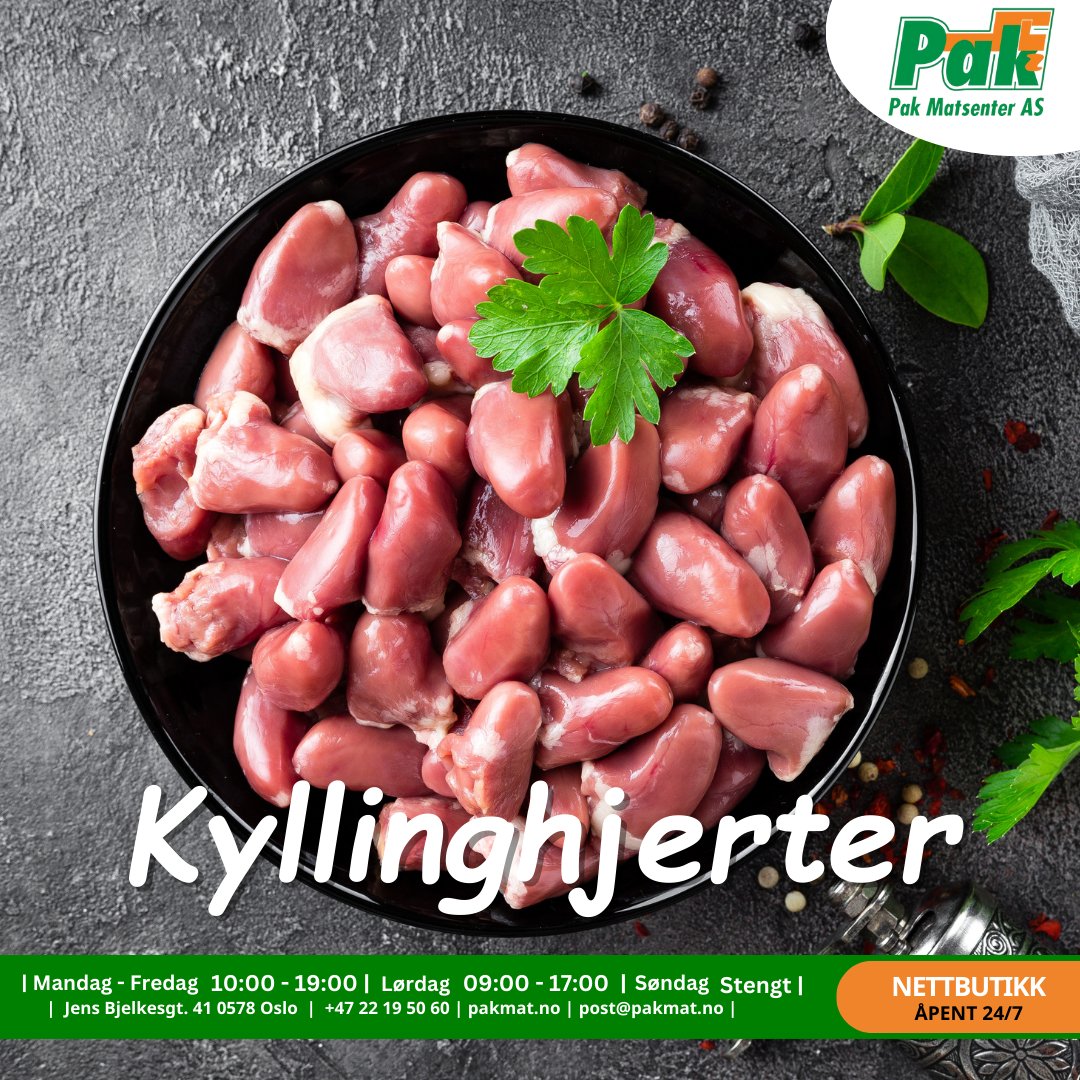 Kyllinghjerter 1kg - Pakmat