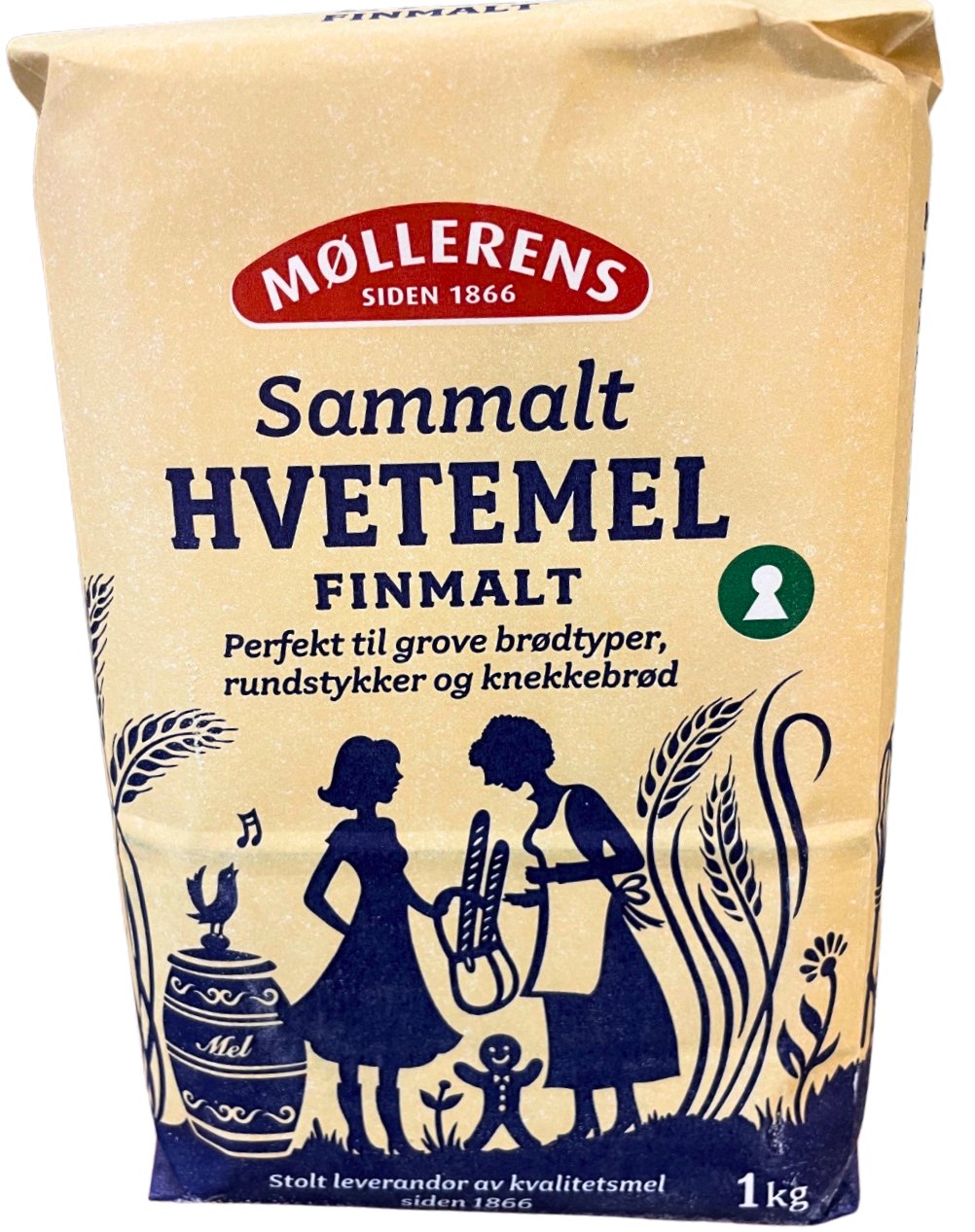 Møllerens Sammalt Hevtemel Finmalt 1Kg - Pakmat