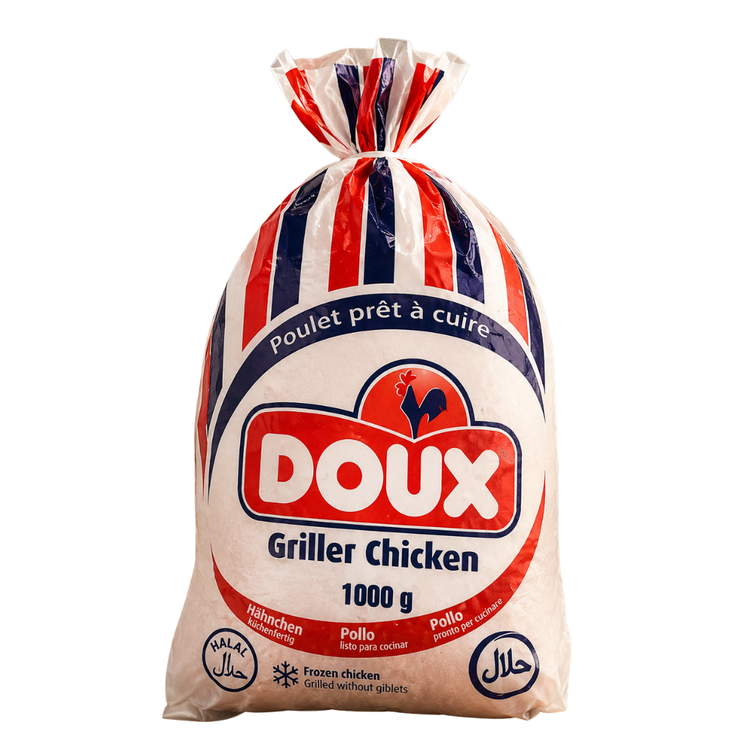 DOUX Griller Chicken Hel Frossen Kylling 1000g (Halal)