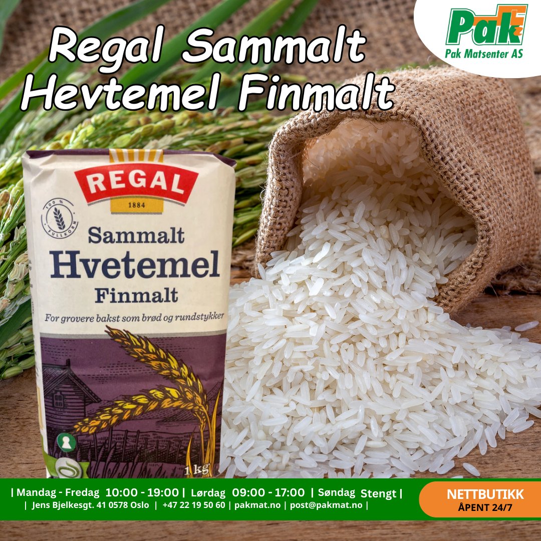 Regal Sammalt Hevtemel Finmalt 1kg x 10 pakker - Pakmat