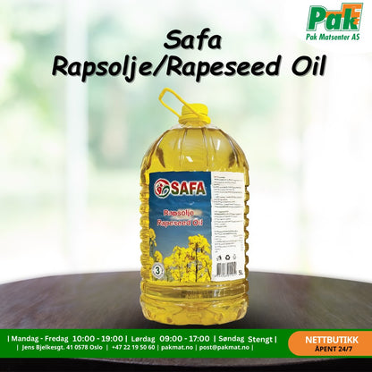 Safa Rapsolje/Rapeseed Oil - 5 Liter - Pakmat