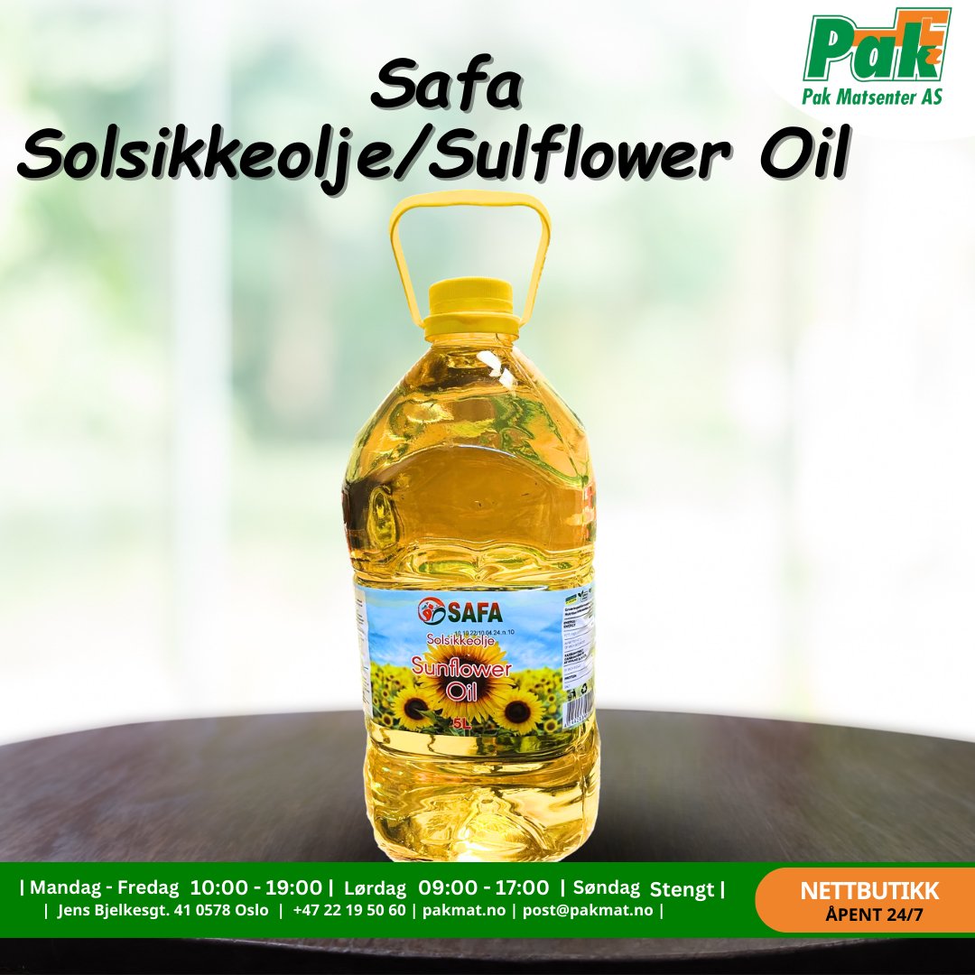 Safa Solsikkeolje/Sulflower Oil - 5 Liter - Pakmat