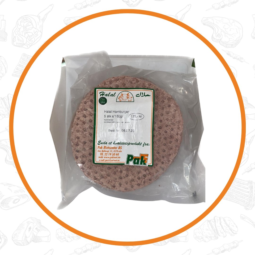 Halal Hamburger 5stk 160gr - Pakmat