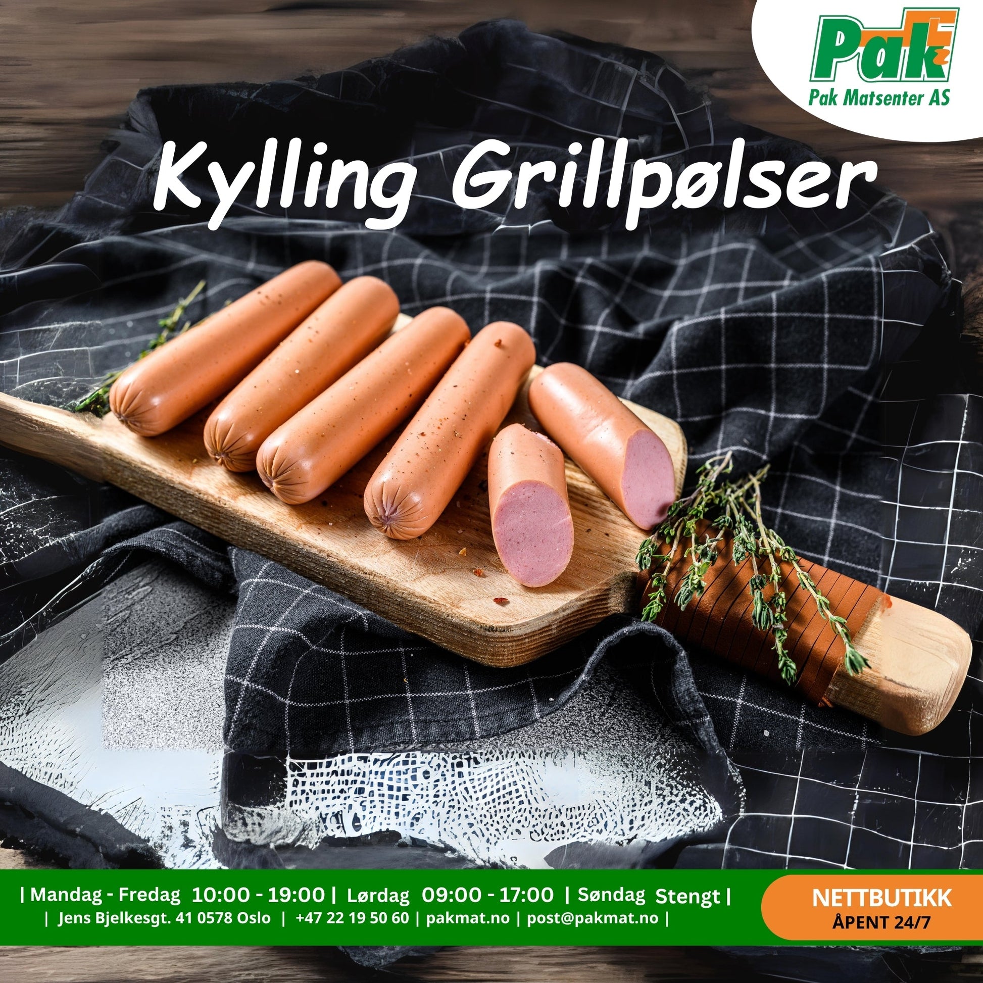 Kylling Grillpølser 600g - Pakmat