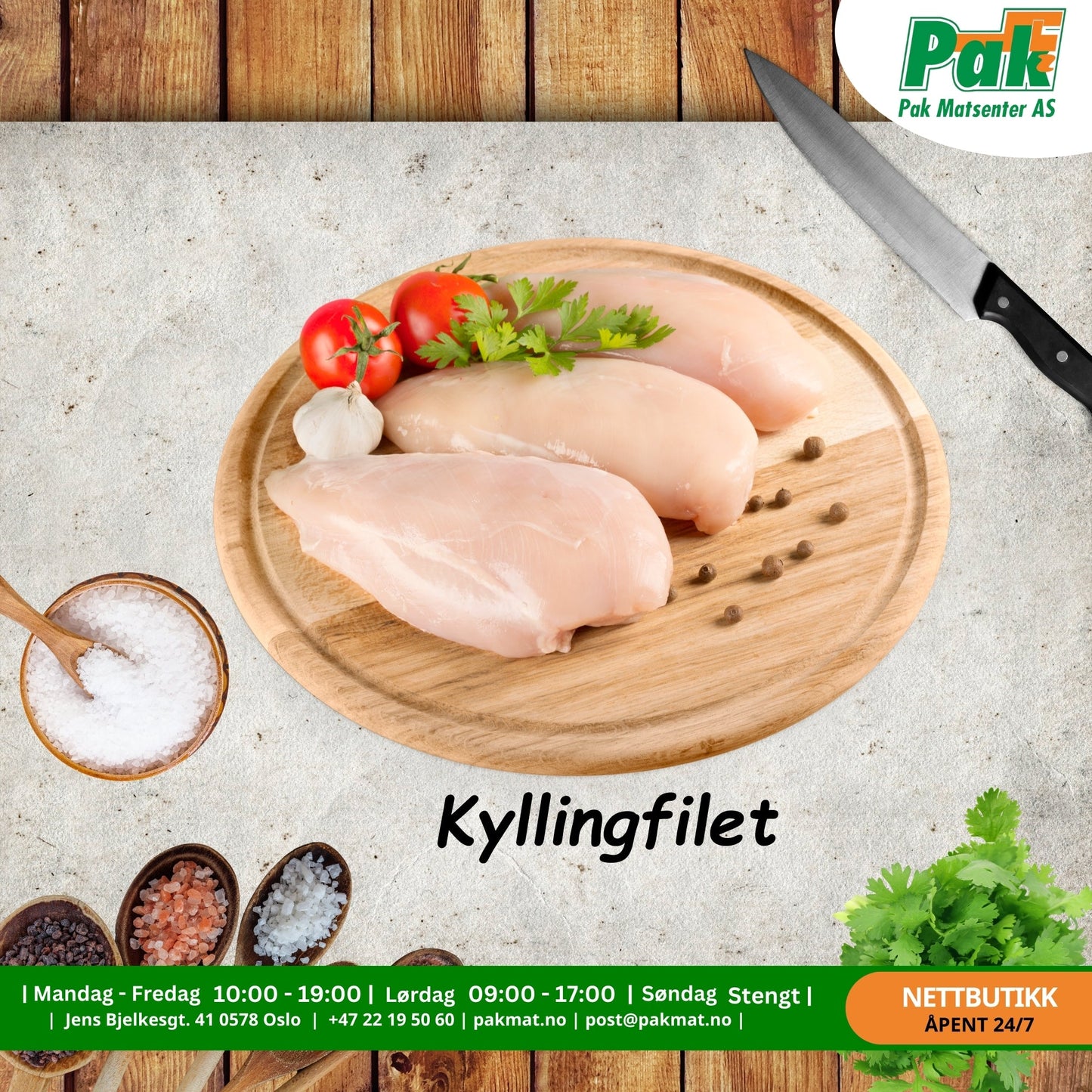 Kyllingfilet 2.5kg - Pakmat