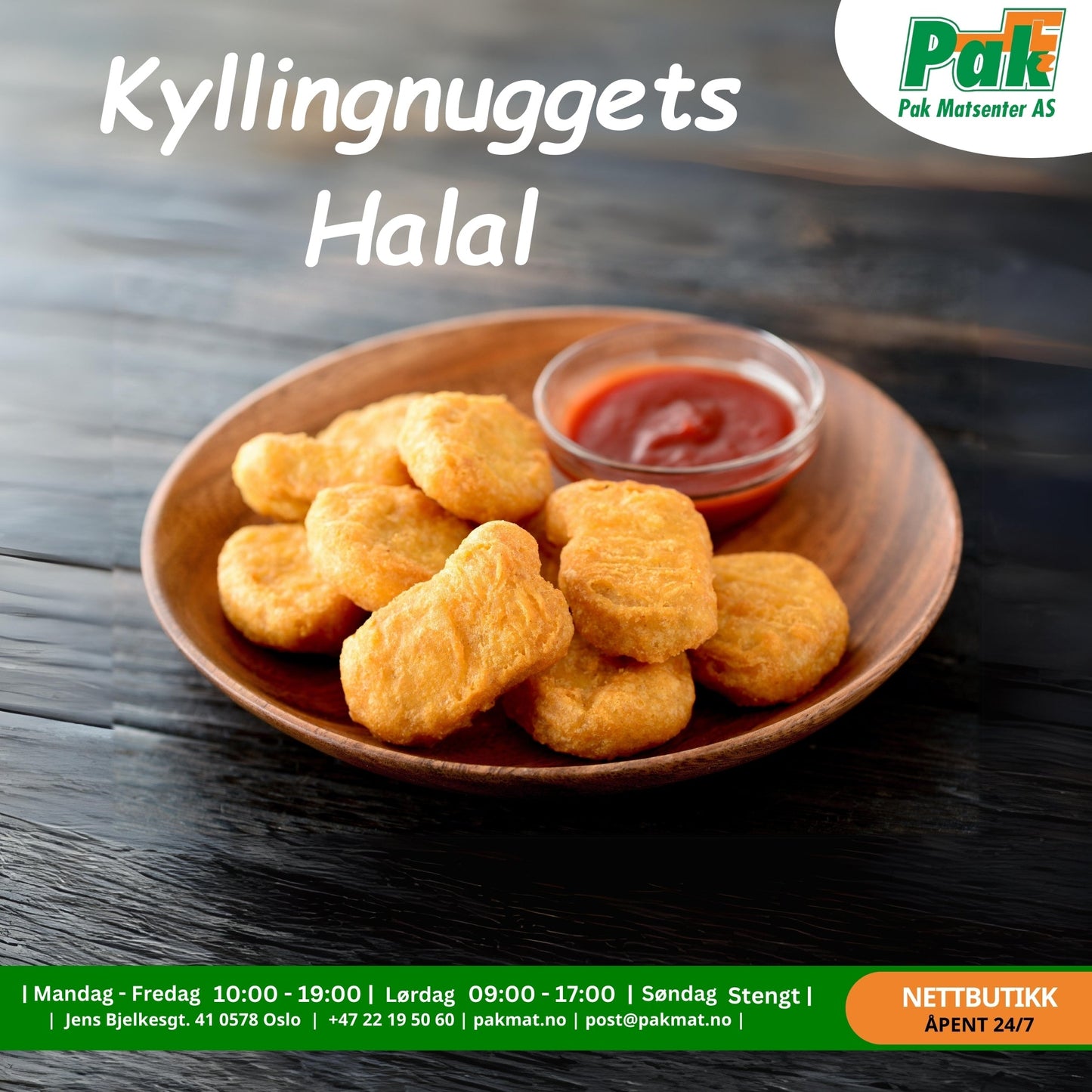 Kyllingnuggets Halal 1kg - Pakmat