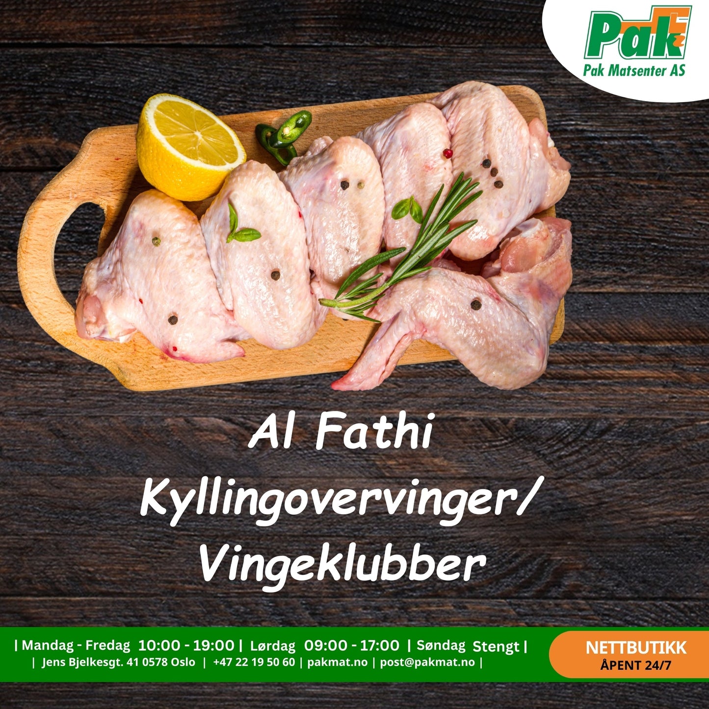 Kyllingovervinger/Vingeklubber 2.5kg - Pakmat