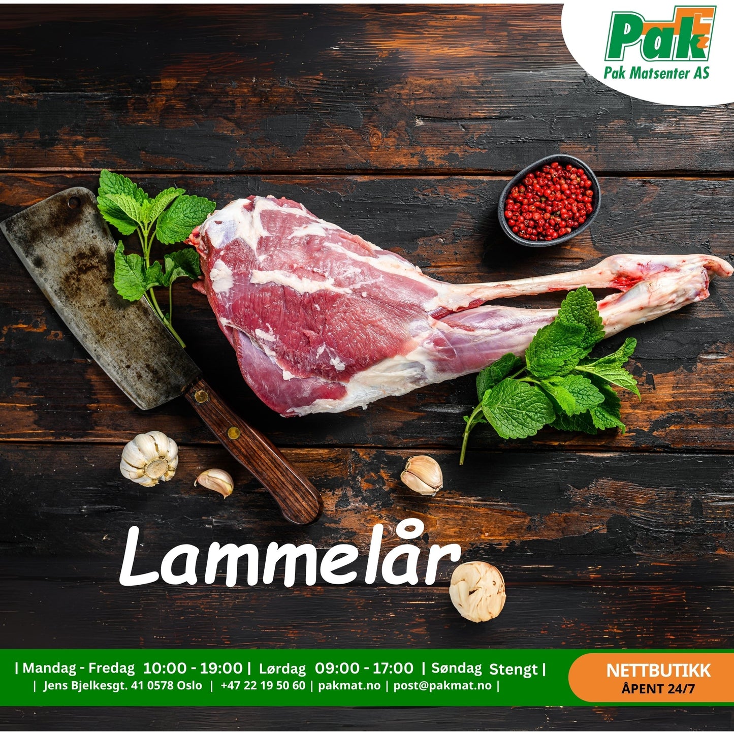 Lammelår frys ca 3-4kg - Pakmat