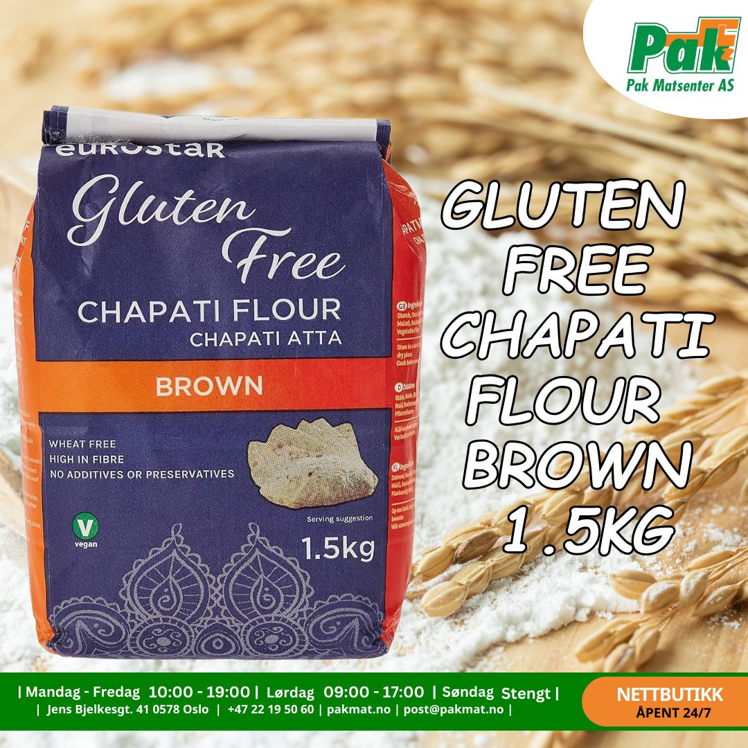 Euro Star Gluten Free Chapati Flour Brown 1.5kg - Pakmat