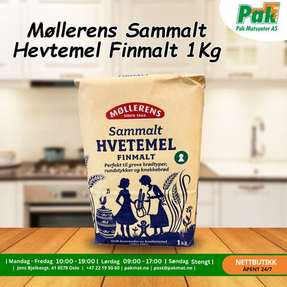 Møllerens Sammalt Hevtemel Finmalt 1Kg - Pakmat