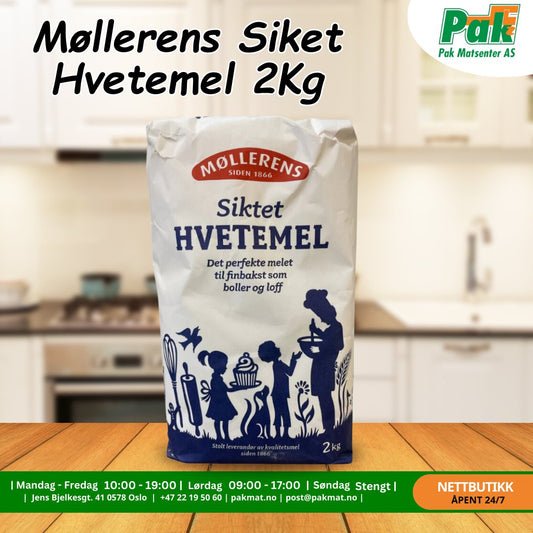 Møllerens Siket Hvetemel 2Kg - Pakmat