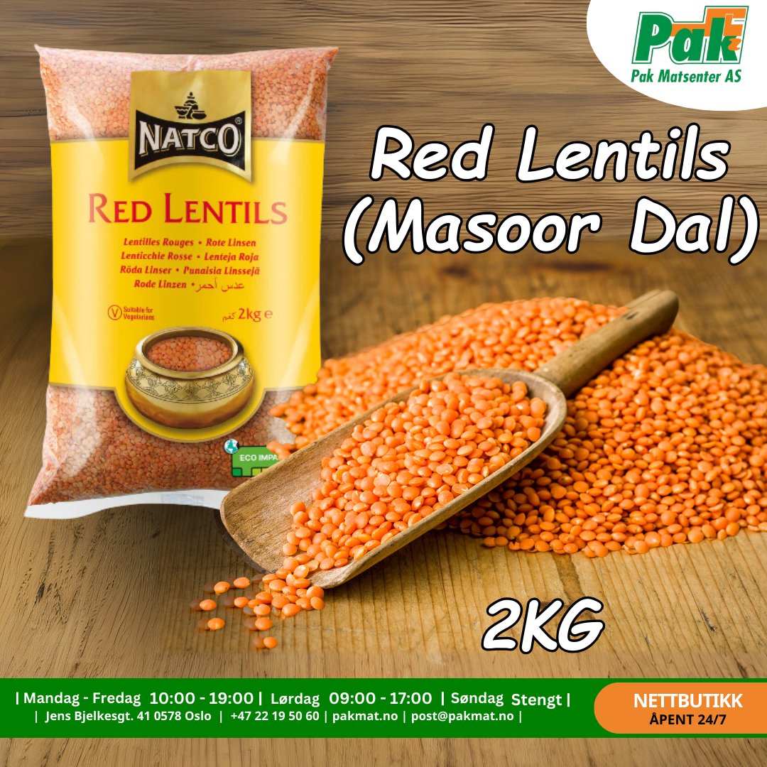 Natco Red Lentils (Masoor Dal) 2KG - Pakmat