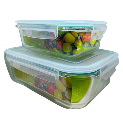 Pak Premium Glass Food Storage Container Set - 630ml & 1500ml - Pakmat