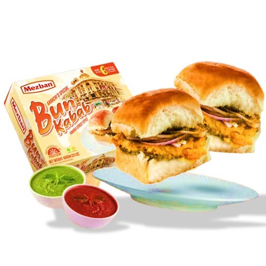 Karachi Style Bun Kabab 6 i pakke 2 sauser - Pakmat